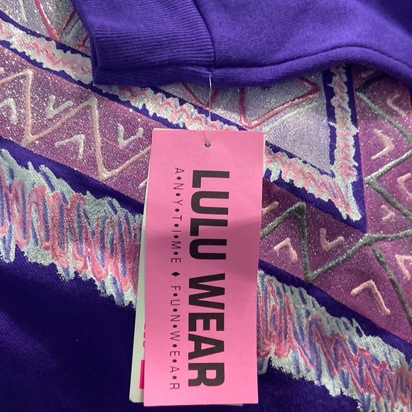 Lulu Wear Large sweatshirt nwt vintage costal grandma 90s puffy paint - Picture 2 of 11